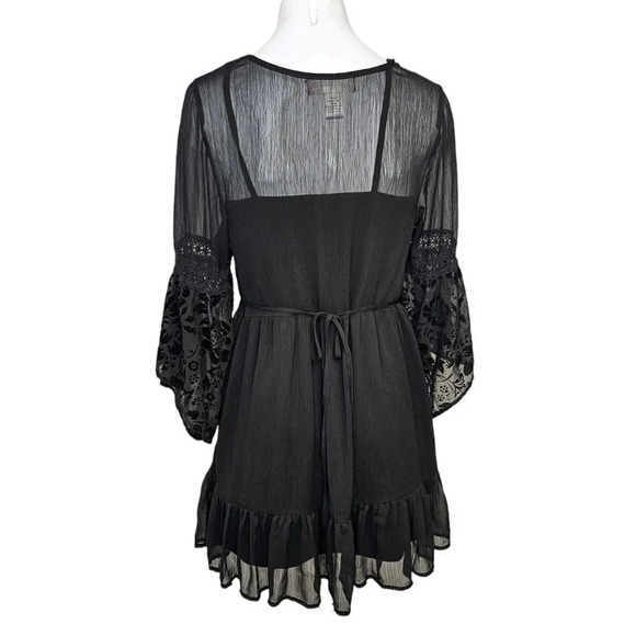Band of Gypsies Layered Dress Velvet Black Size Small - Picture 7 of 7